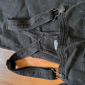 Aerie Gray Twill Overalls